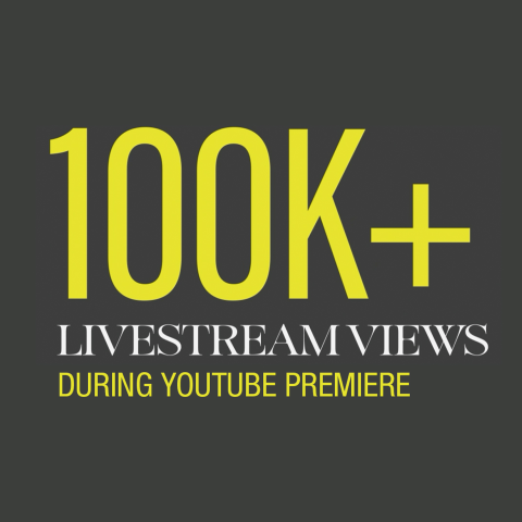 ext graphic reading ‘100K plus livestream views during YouTube premiere.’